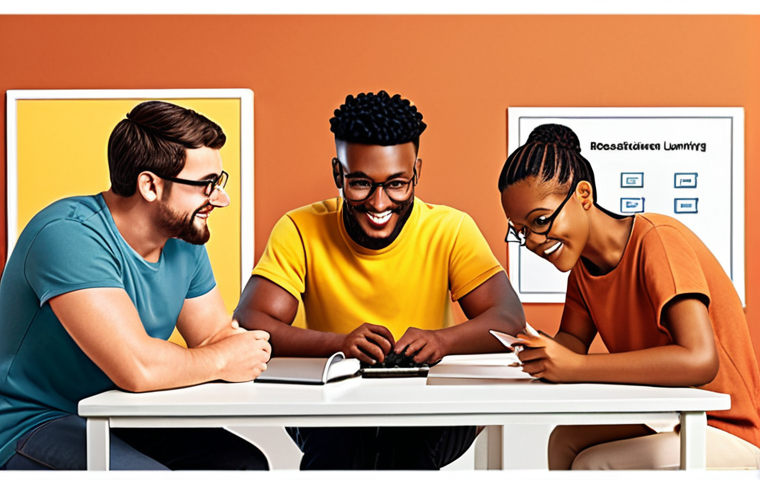 **Prompt:** A vibrant online learning community, featuring diverse individuals collaborating on a digital project, showcasing the power of autonomous learning through teamwork and shared knowledge, warm color palette, friendly atmosphere, digital art style.
