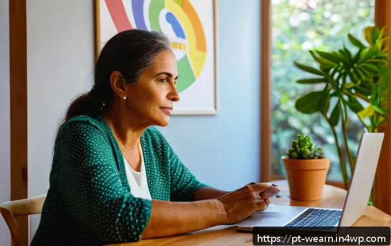 합리적 의사결정을 위한 학습 방법 - A thoughtful middle-aged Brazilian woman sitting at a wooden desk in a cozy home office, surrounded ...