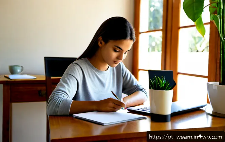 성공적인 자기주도 학습을 위한 가이드 - Photorealistic Brazilian university student practicing self-directed learning at a sunlit home desk,...